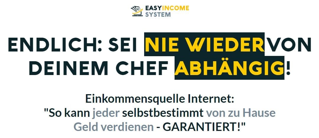 Easy Income System Erfahrung und Bewertung